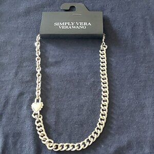 NEW Simply Vera 16" Silver Tone Heart Chain Necklace